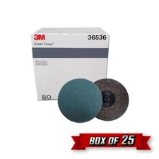 3M 36536 | Green Corps Roloc Disc, TR, 3.000" x 80 Grit (Replaces 01406) {25pk}