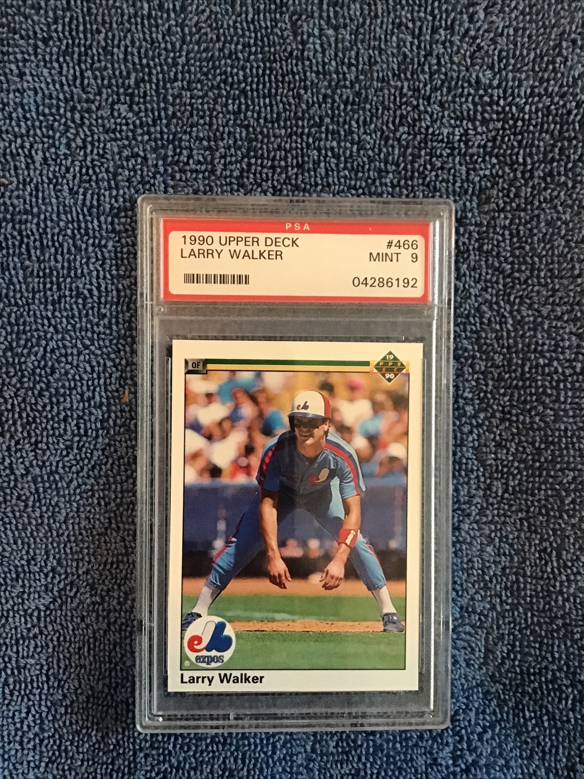 1990 Upper Deck Larry Walker Rookie card RC #466 PSA 9