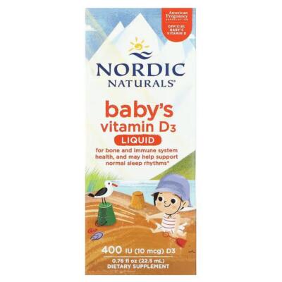Nordic Naturals, Baby's Vitamin D3, Liquid 400 IU ,22.5 ml