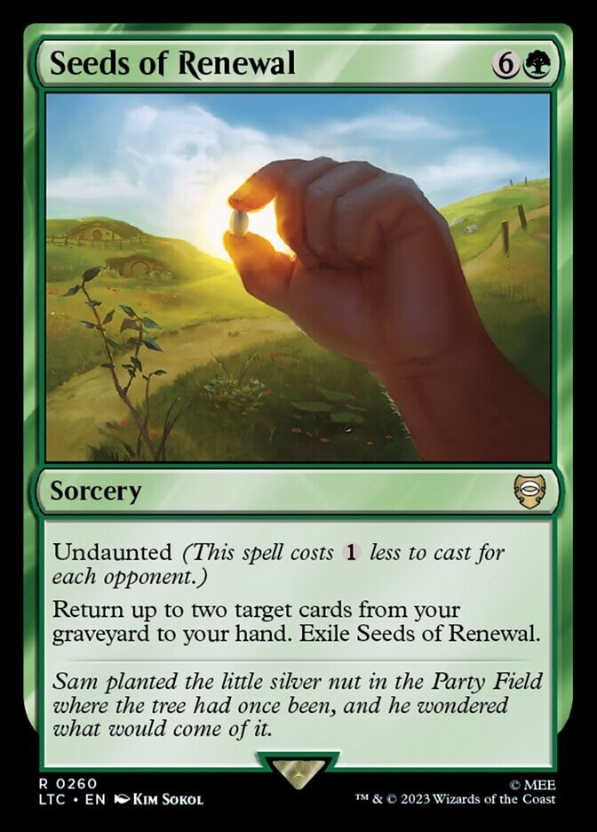 Seeds of Renewal 0260 Non Foil Rare LOTR Commander MTG Near Mint
