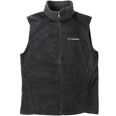 Columbia Cathedral Peak II Vest Mens Small Full Zip Fleece Black Jacket