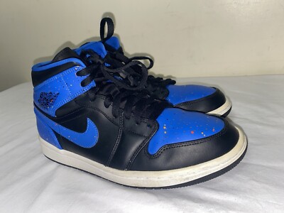 超希少30cm NIKE AIR JORDAN 1 MID 554724-048 Nike Air Jordan 1 Retro Mid Royal Paint Splatter 554724-048 Men's