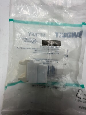 (QTY 2) Panduit NetKey NK688MWH Cat6 Keystone Jack Module, White