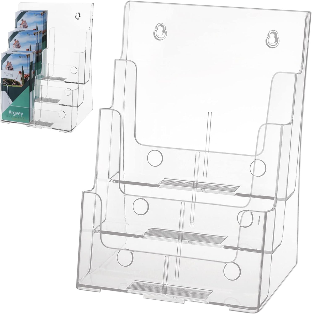 Xydstay Acrylic Brochure Holder 8.5x11 Inches, 4 Tier Clear Brochure