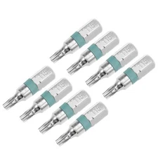 8pcs 25mm 1/4" Hex Shank T15 Security Torx Screwdriver Bits S2 High Alloy Steel