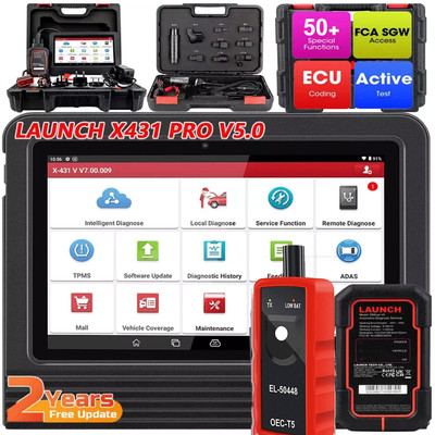 LAUNCH X431 PRO V 5.0 PRO5 Elite Car Diagnostic Scanner Bidirectional KEY Coding