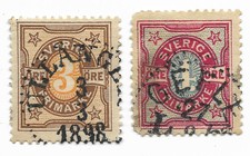 Suède, 1892 - Sc 54 / 55, Mi 52 / 53 - Livraison 0€ dès 5 lots groupés