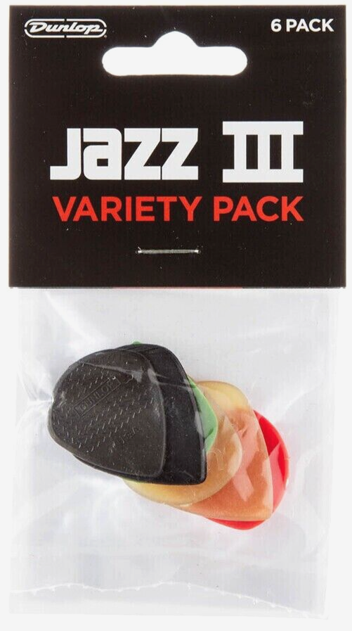 Dunlop Jazz III Variety Pack – 6 Premium Guitar Picks Brand New