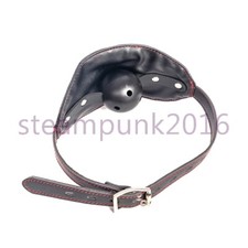 Binding Open Mouth Plugs Gags PU Leather Mask Head Harness Restraints