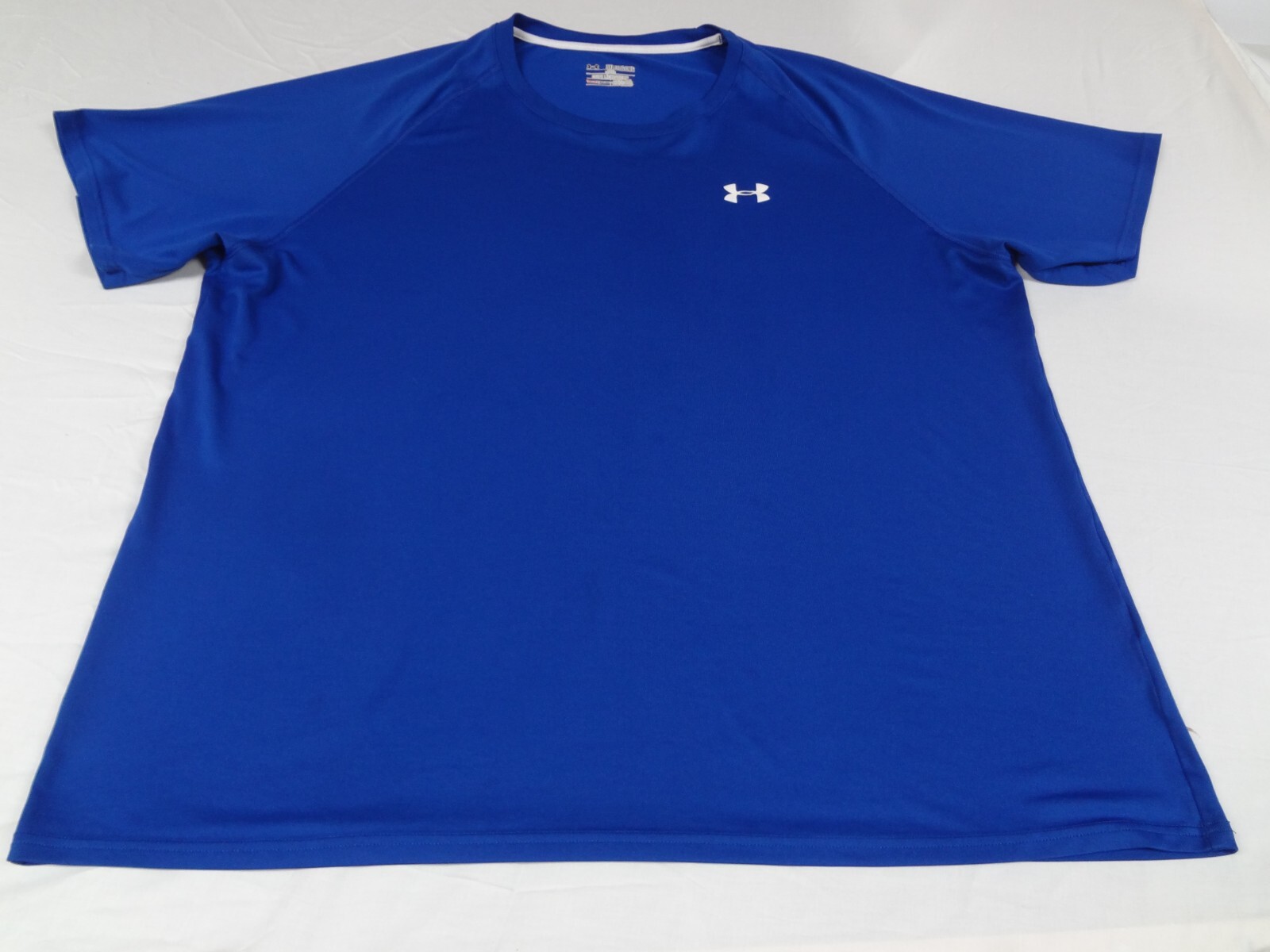 UNDER ARMOUR HEATGEAR WHITE UA LOGO BLUE 3XL LOOSE FI… Gem