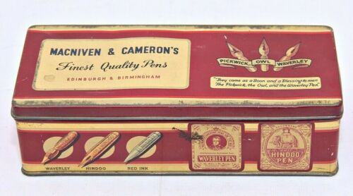 Boîte vintage Macniven & Cameron's Pen Litho Tin fabriquée à Édimbourg et... - Photo 1/9