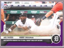 Akil Baddoo Robbie Grossman Tigers 2021 Topps Now Squeeze Play #423 Purple 12/25
