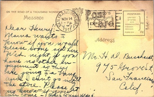 The Bank of California San Francisco California Postcard - Picture 2 of 2