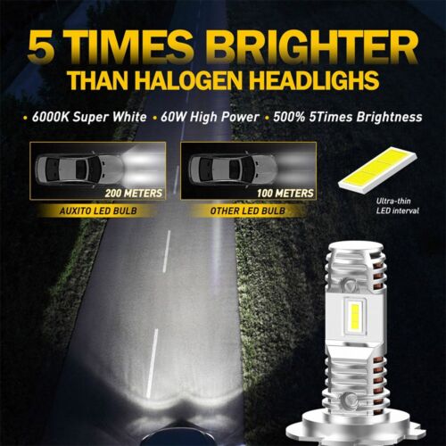 4x H7 LED Headlight Replace Xenon Hi/Low Beam Kit Bulbs 6000K Canbus Error Free - Afbeelding 1 van 9