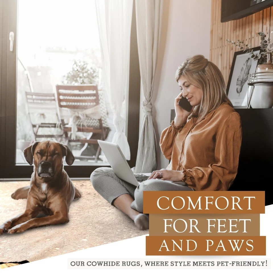 Alfombra de cuero de vaca brasileña real a rayas grises - talla 6 x 6-7' Foto 3 de 4