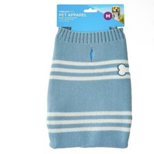New Vibrant Life Pet Dog Sweater Blue Dog Bone Size M 17" Back Length 20-50 LBS