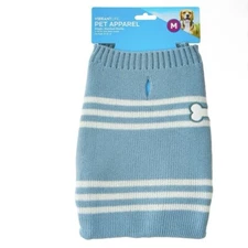 New Vibrant Life Pet Dog Sweater Blue Dog Bone Size M 17" Back Length 20-50 LBS
