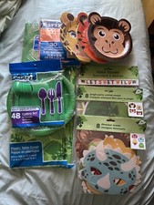 Jungle Safari Animal Print Kids Birthday Party Pack 193 Pieces- New