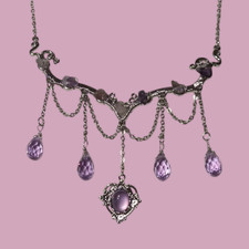 Gargantilla Fairycore púrpura y plateado años 90 y2K retro caprichoso collar de hadas P6
