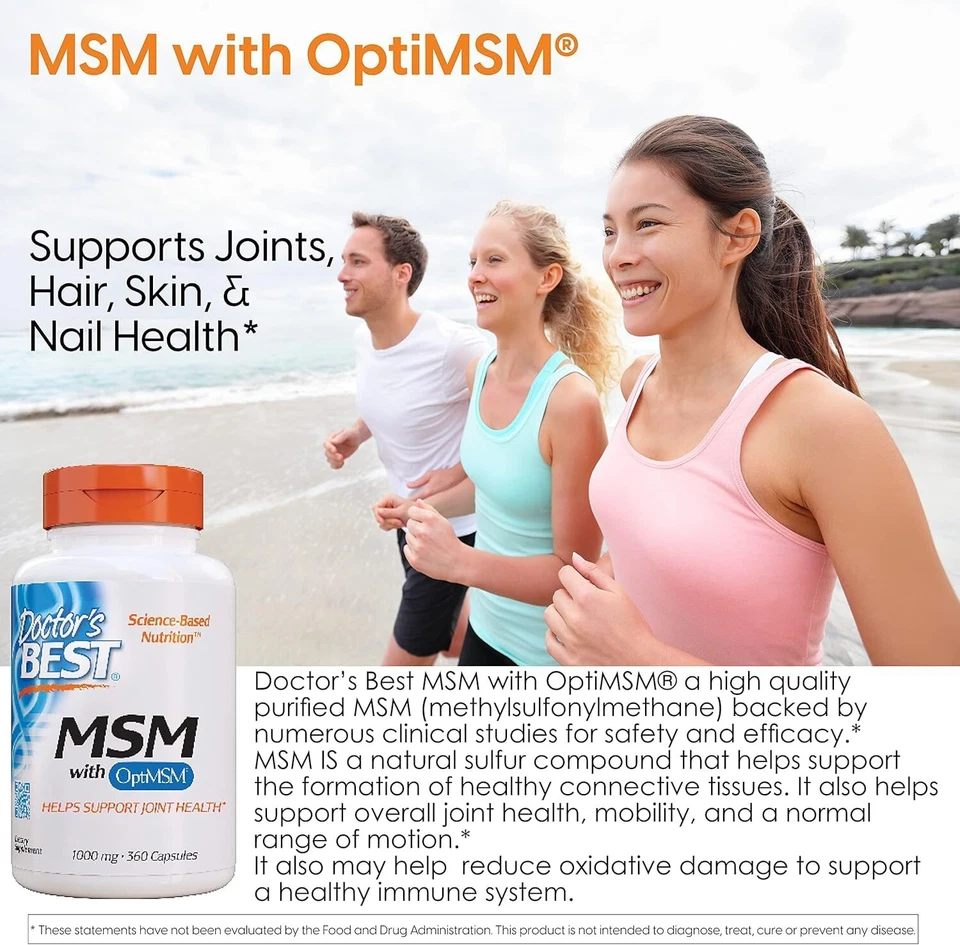 Doctors Best MSM Metilsulfonilmetano 180 unidades suplemento nutricional puro Foto 3 de 4