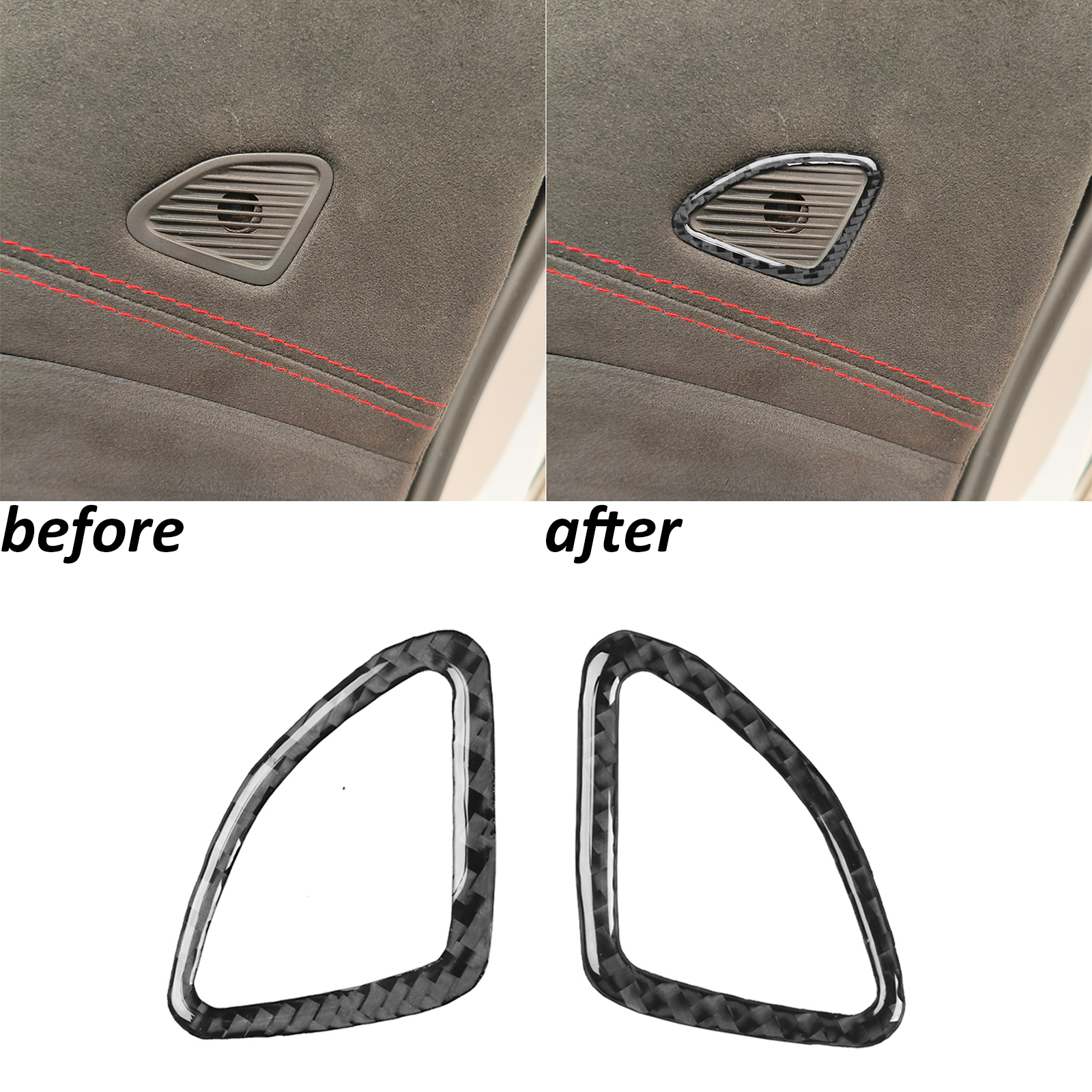 Real Carbon Fiber Interior Door Air Vent Outlet Cover Trim For Corvette C7 14-19