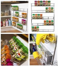 Spice Herb Jar Rack Holder For Kitchen Door Cupboard Storage Wall 3 4 & 5 Tiers