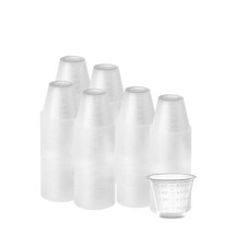 100 Pack 1oz Disposable Graduated Plastic Cups for Medication Resin Mixing