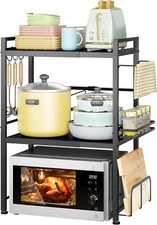 DOLALIKE Microwave Oven Rack, Expandable Microwave Stand Countertop Kitchen