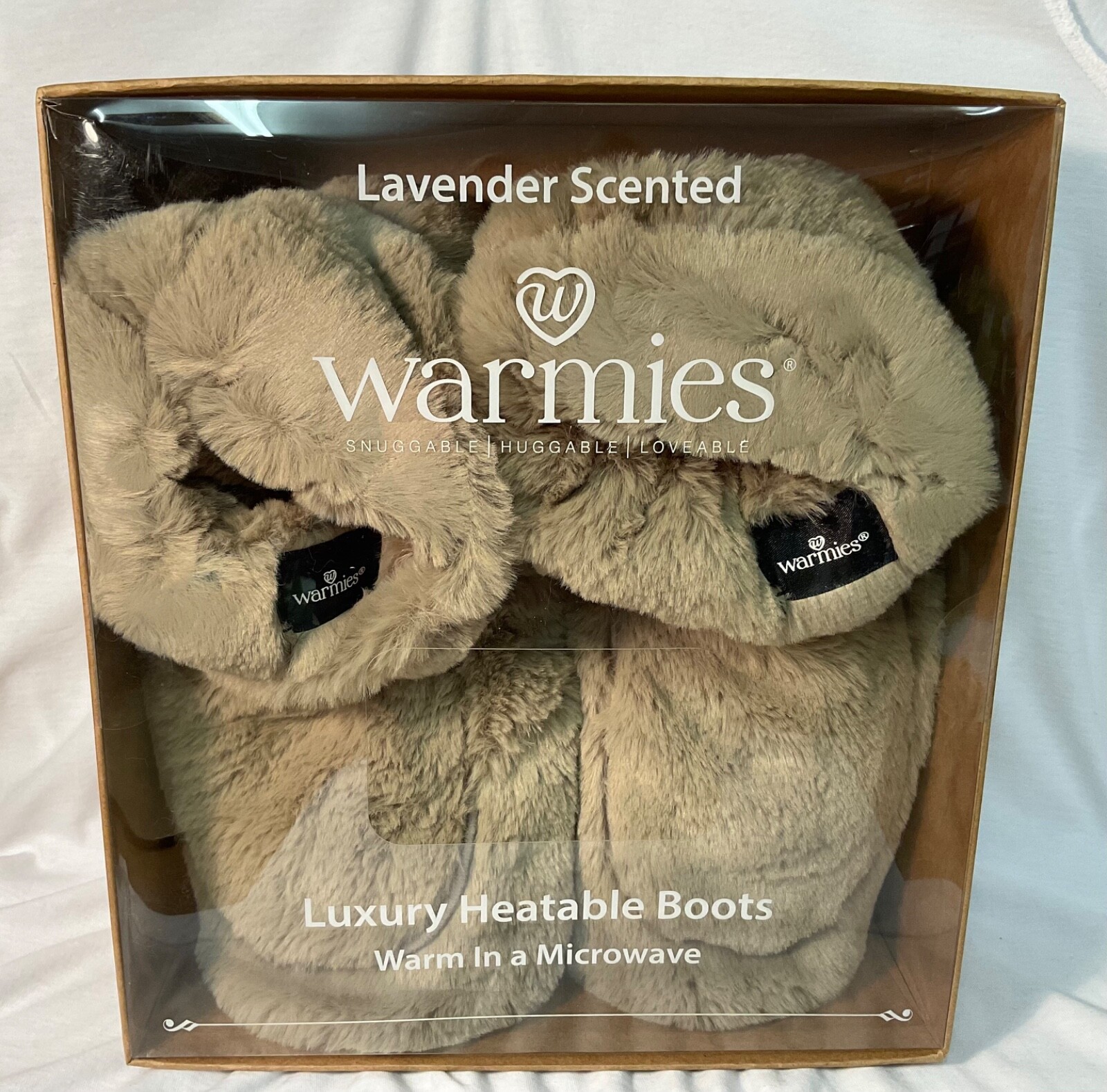 WARMIES Luxury Microwave Heatable Boots French Lavender Scented SIZE 3-8UK LATTE