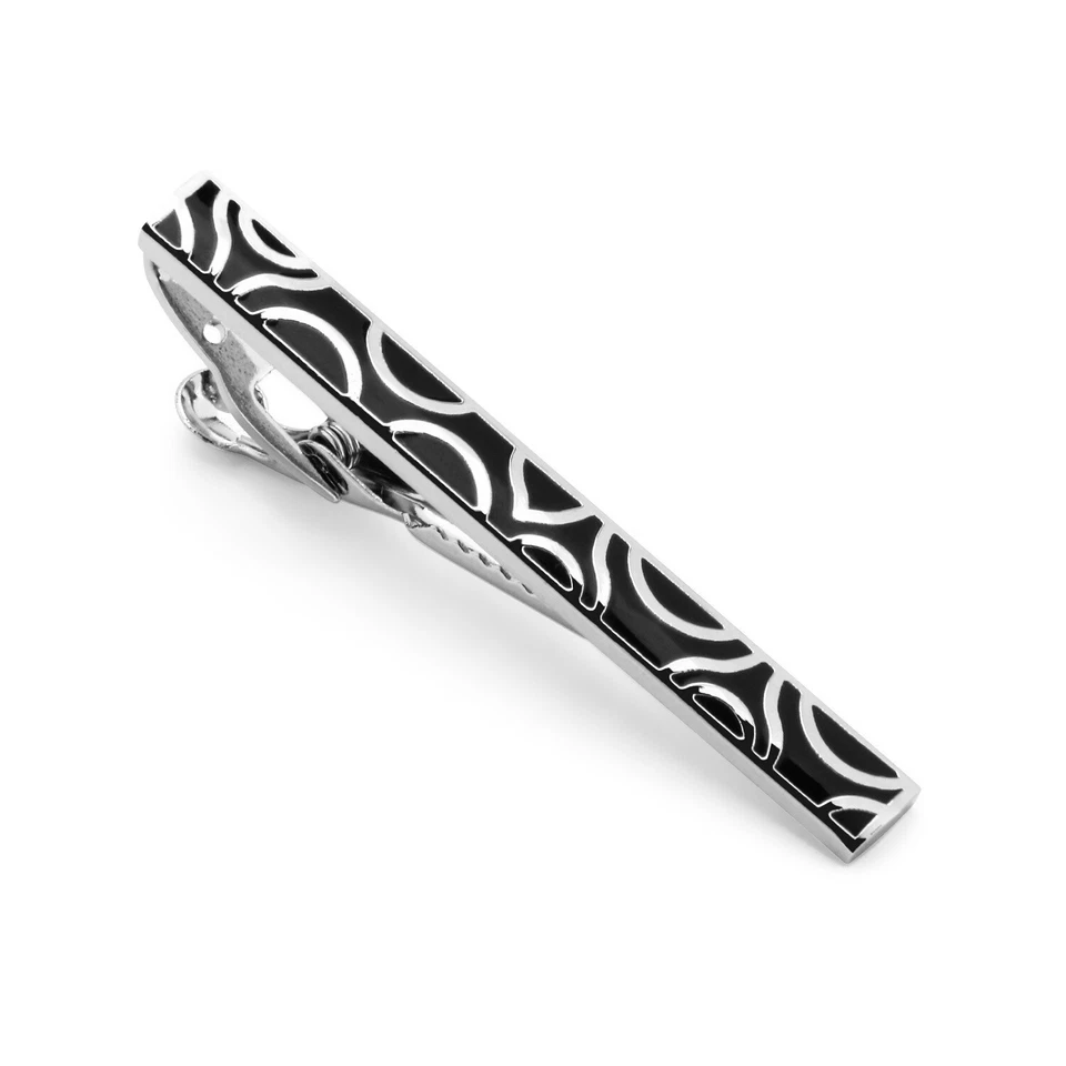 Juego de 4 pinzas de corbata esmaltadas negras para hombre vintage para corbata regular Foto 3 de 4