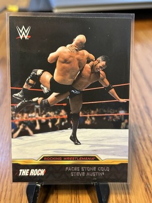 2015 Topps WWE Road to Wrestlemania #1 Faces Stone Cold Steve Austin The Rock