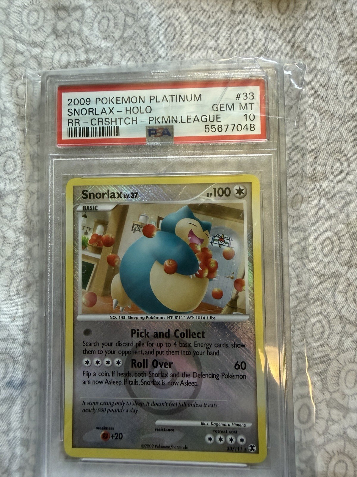 Pokémon TCG Snorlax #33 Pokemon League Holo PSA 10