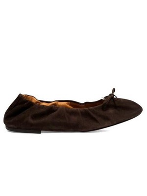 Polo Ralph Lauren Women s Brown Suede Ballet Flats Slip-On Bow Logo Size 9
