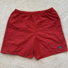 Patagonia Men s Baggies Shorts Small Red Nylon Gym Summer Drawstring 6 Inch