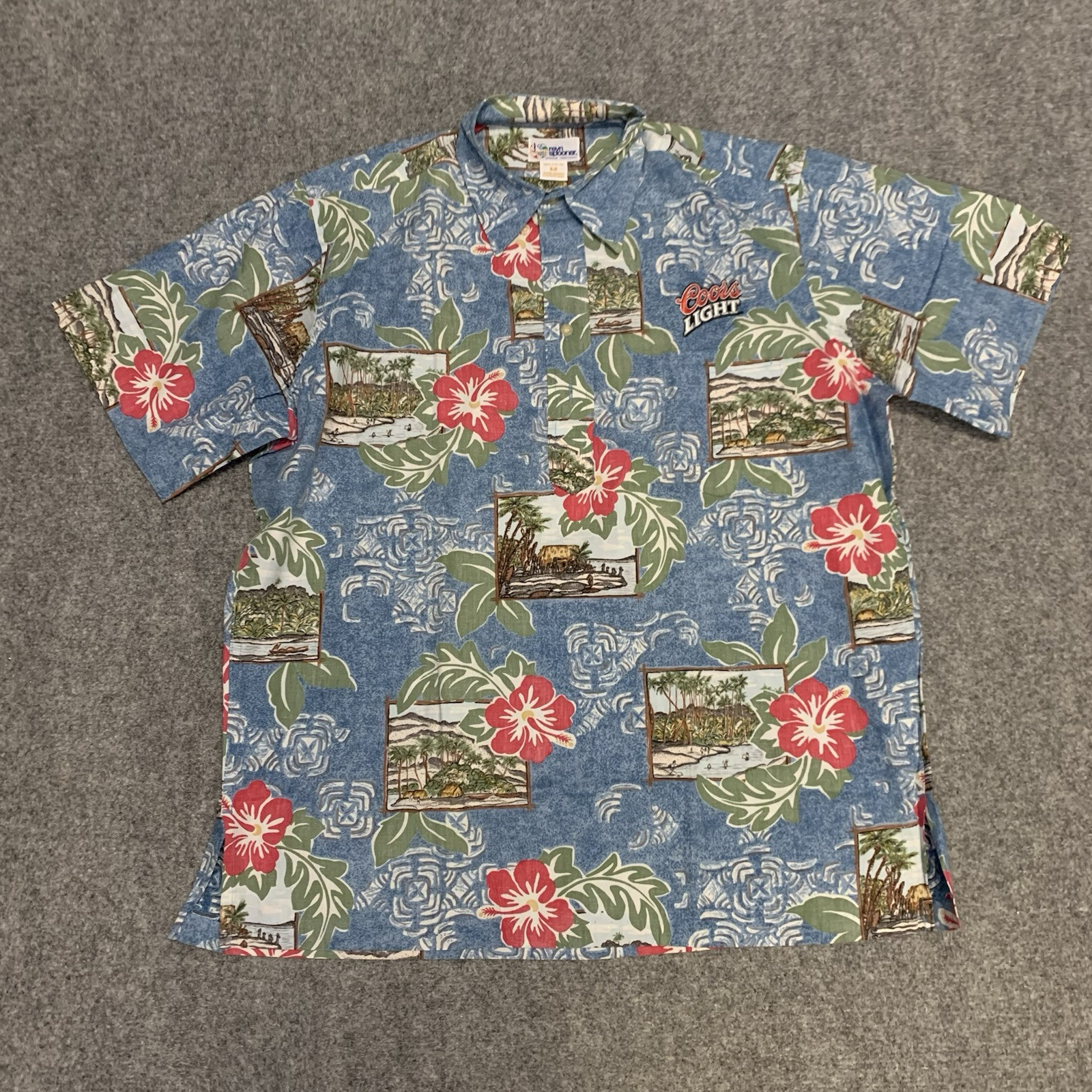 Reyn Spooner Hawaiian Shirt Men Medium M Cotton Blend Floral Short Sleeve Button