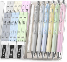 Pastel Mechanical Pencil Set,6Pcs Cute Mechanical Pencils with 432PCS 0.5  0.7