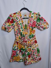 FARM RIO Flowerful Sketch Off-White Romper 317942 Dress Sz XS NWT $200