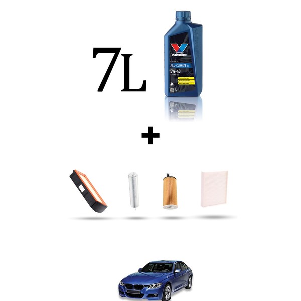 Hoffcar Wartungsset 4 Filter Und 7L ÖL FüR Bmw Serie 3 (F30, F80, F31) 330Dx 23-image