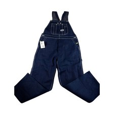 Vintage Big Smith Bib Overalls Mens 36x30 Blue Denim Dark Wash Rugged Workwear