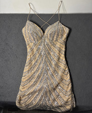 Windsor Jackie Sequin Spaghetti Strap V-Neck Mini Dress Size XS
