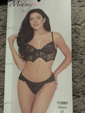 Seven Til Midnight Crop Corset  Top And Lace Bottom Black Size XL