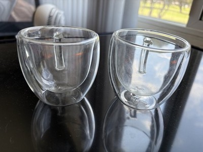 7 Bodum Pavina Glass, Double-Wall Thermo Glasses, Clear, 2.5 oz shots espresso