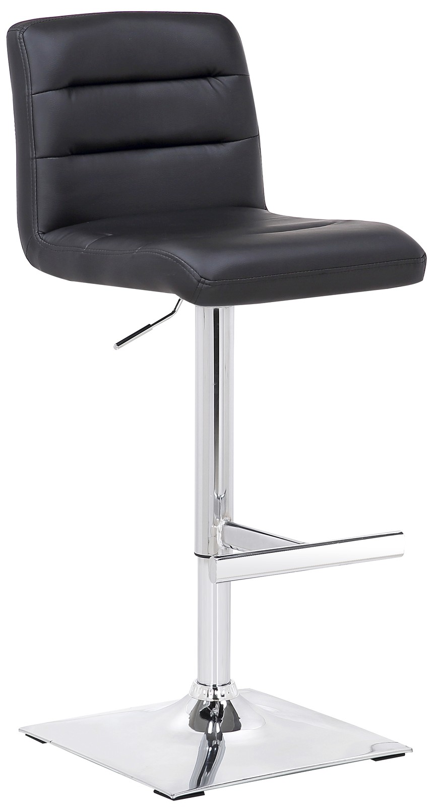 Luscious Single Kitchen Bar Stool, Height Adjustable Swivel Gas Lift, Black