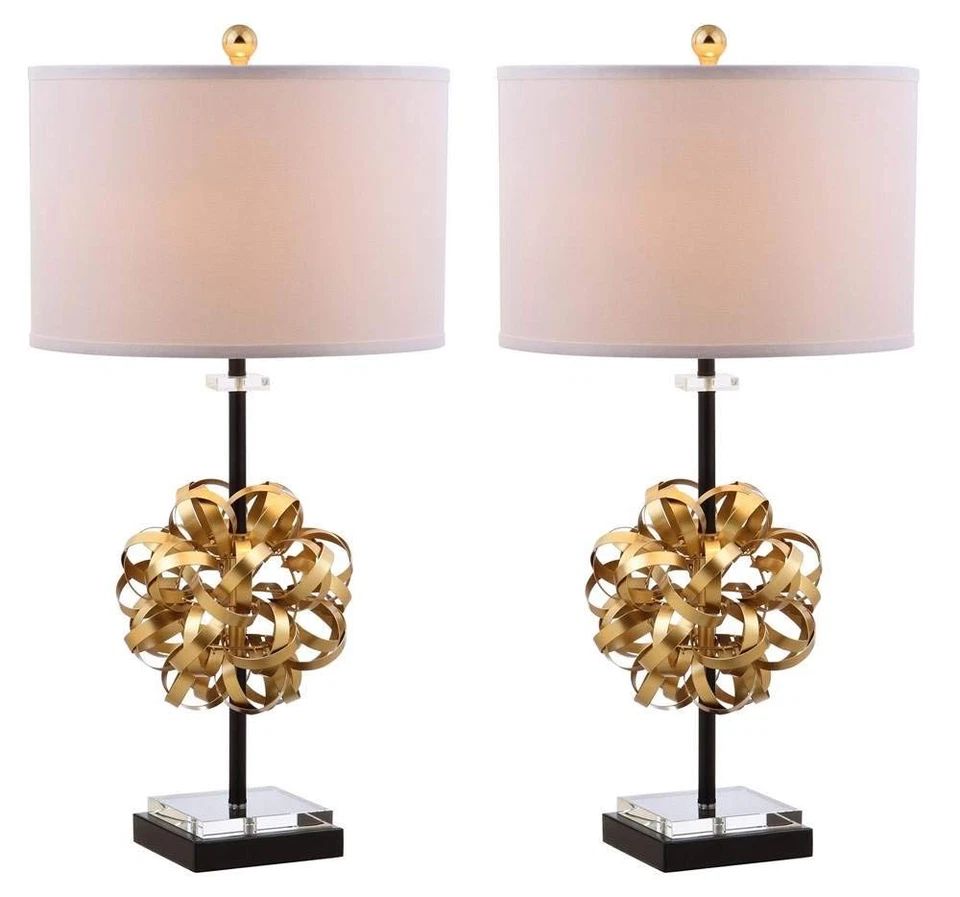 Lighting Collection Lionel Abstract Gold/ Black Ribbon 30-inch Bedroom Living... - Image 4 of 4