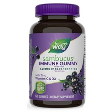 Natures Way Sambucus Elderberry Gummies Immune Support 120 Count New Exp 4/30