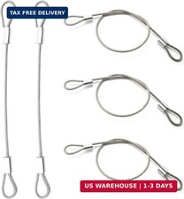 Stainless Steel Cable with Loops, Vinyl Coated Wire Rope Lanyard Lock Security C