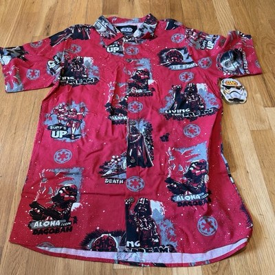 Star Wars We Love Fine Mens Hawaiian Shirt Red Imperial All Over Aloha S New