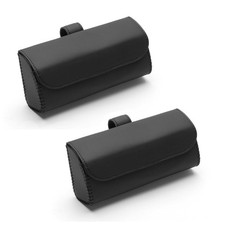 Magnetic Leather Sunglasses Case Car Visor Clip - Sunglasses Holder Black GIFTS