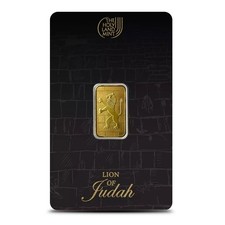 2.5 Gram The Holy Land Mint Lion of Judah Gold Bar (New w/ Assay) 5100.22 per troy oz