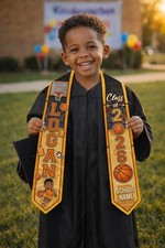Personalized Basketball Graduation Stole 2026, Custom Name Class of 2026 Gift